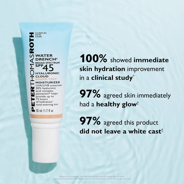 Water Drench Broad Spectrum SPF 45 Hyaluronic Cloud Sheer Tint Moisturizer|50 ml / 1.7 fl oz