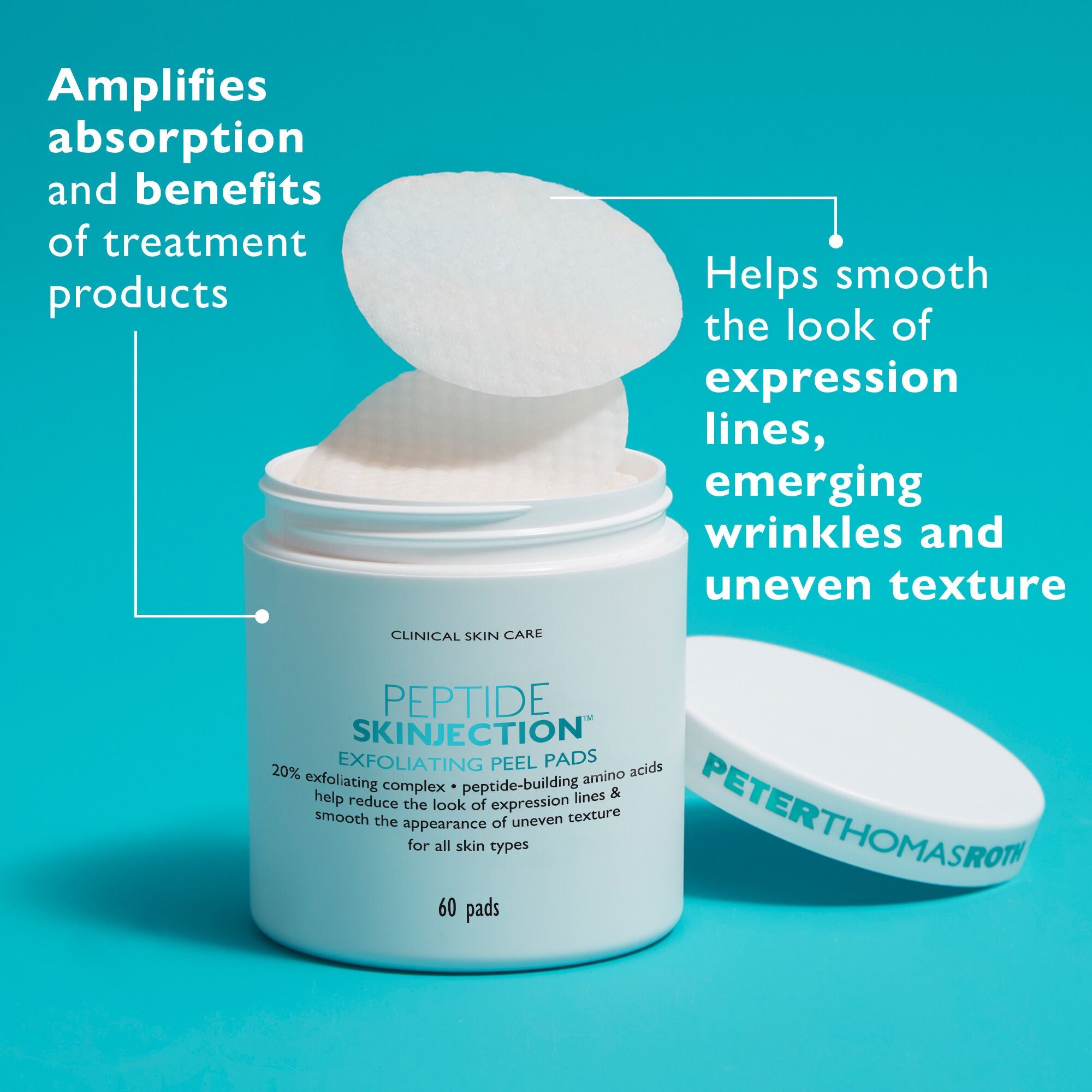 Peptide Skinjection Exfoliating Peel Pads|60 Pads Secondary image