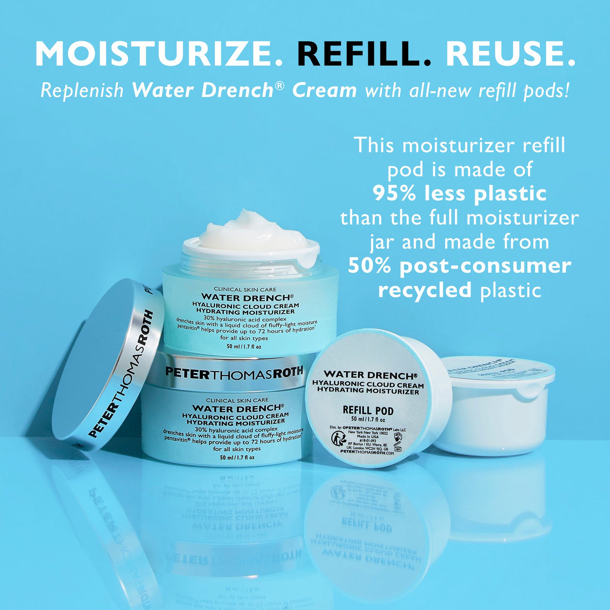Water Drench Hyaluronic Cloud Cream Hydrating Moisturizer - Refill Pod, 1.7 fl oz